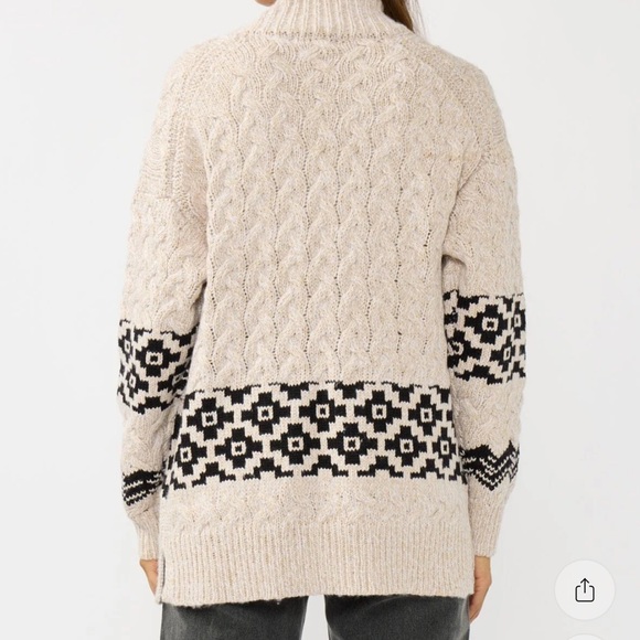 Out West Boho Western Cardigan Cable Knit Tribal Neutral - NWT -Large - Picture 3 of 4